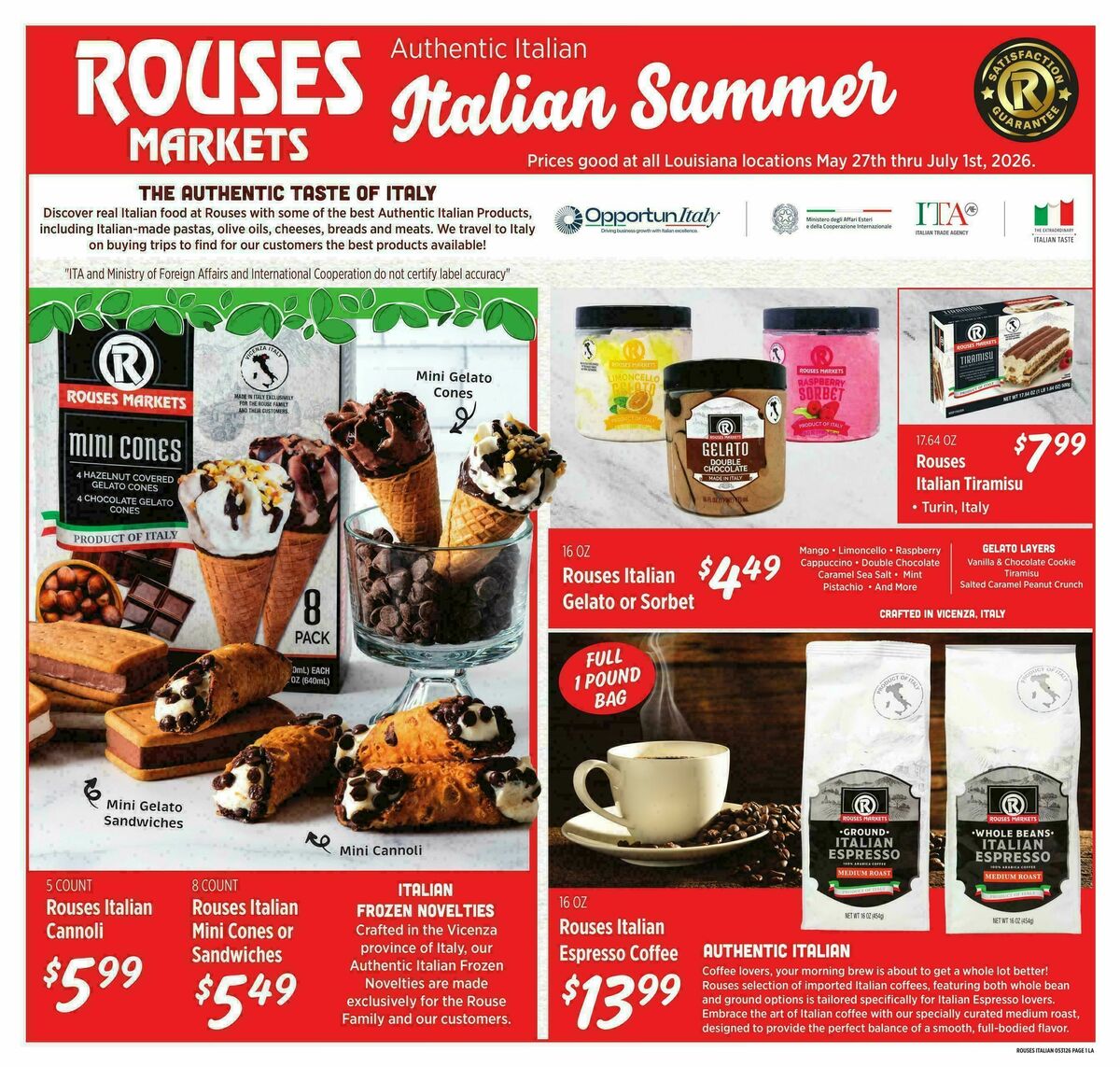 Rouses Markets Italian Ad Weekly Ad from May 27