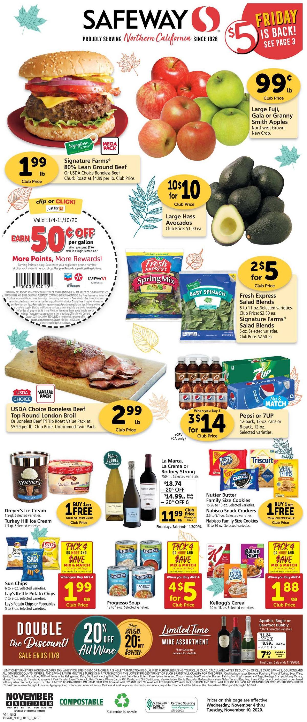 Safeway Weekly Ad from November 4