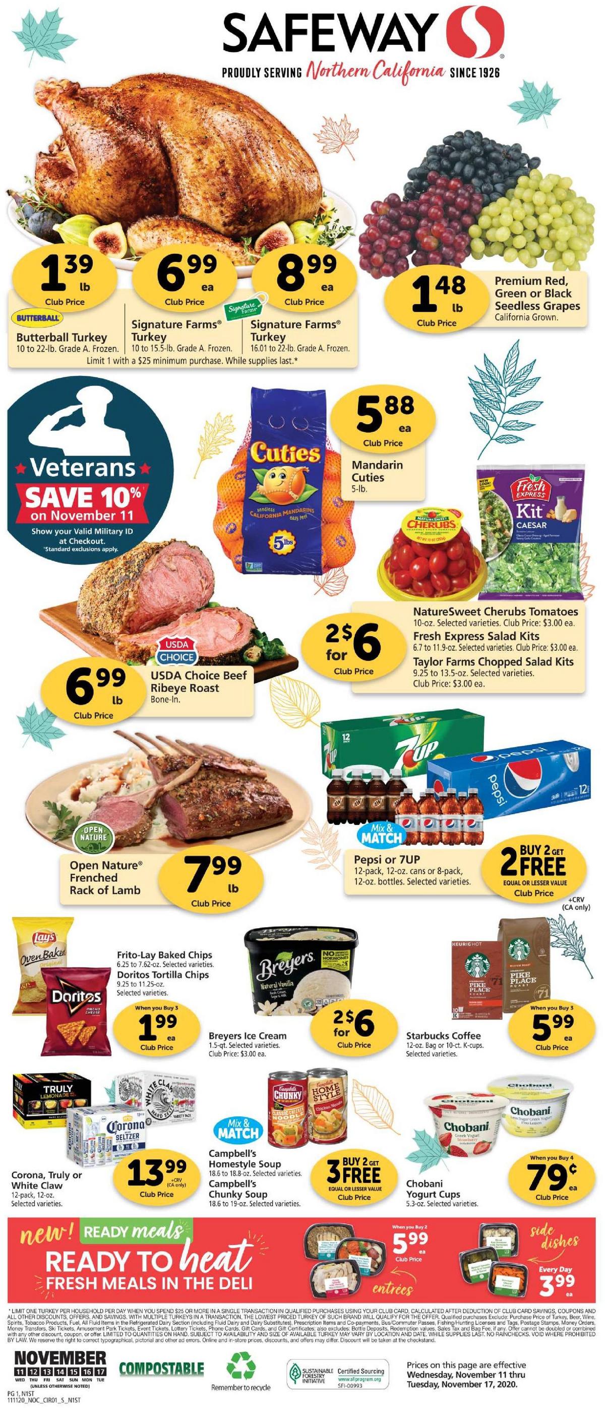 Safeway Weekly Ad from November 11