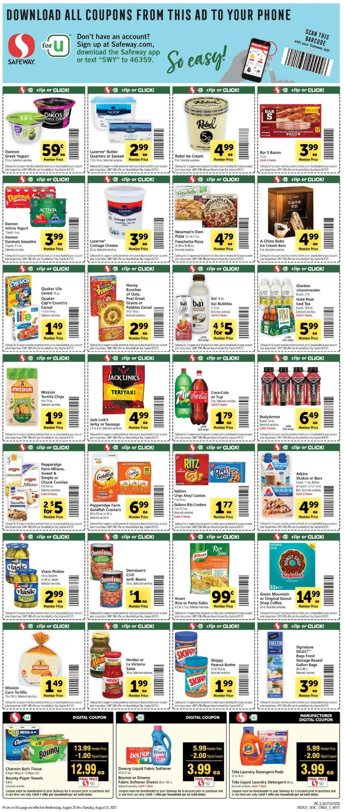 Safeway Weekly Ad from August 25