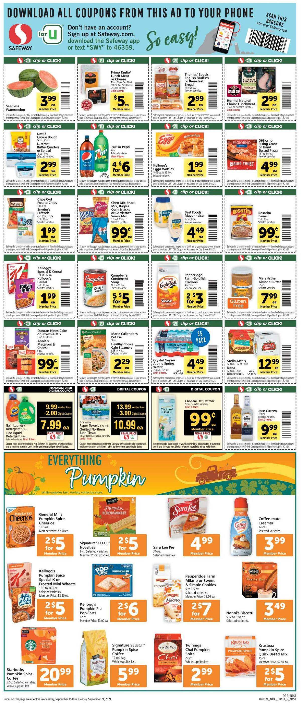 Safeway Weekly Ad from September 15