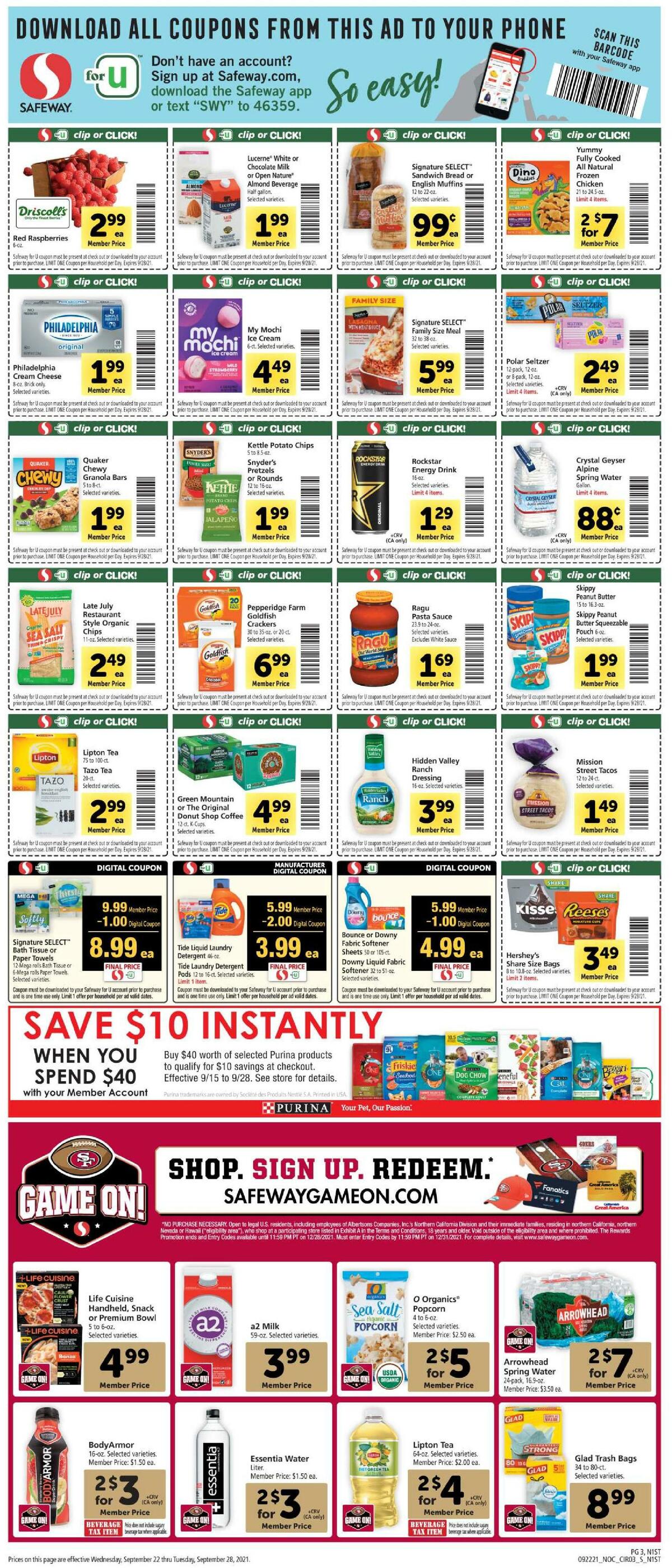 Safeway Weekly Ad from September 22