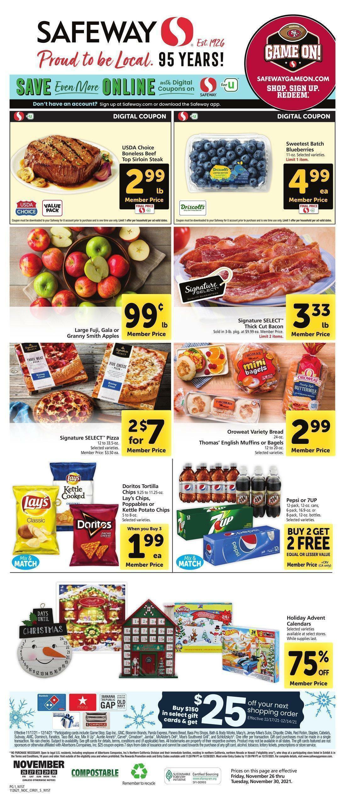 Safeway Weekly Ad from November 26