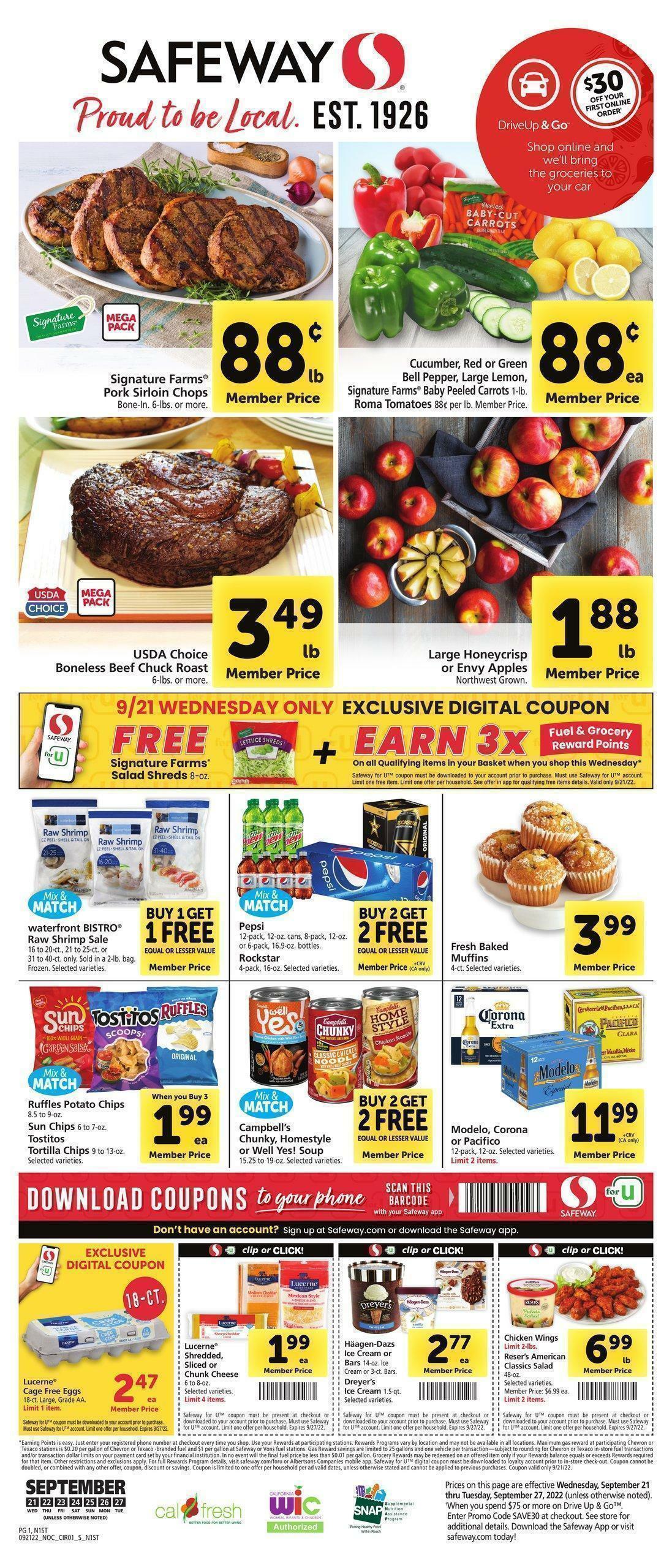 Safeway Weekly Ad from September 21
