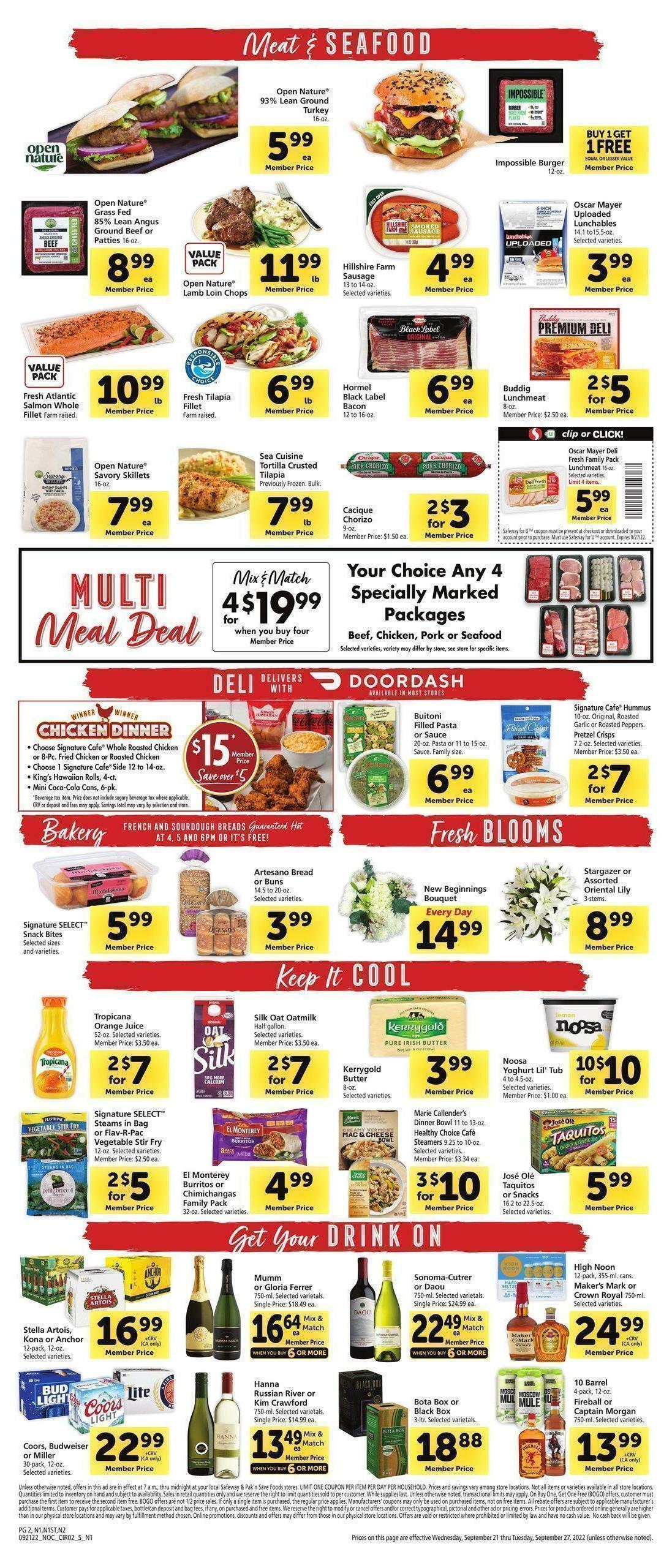 Safeway Weekly Ad from September 21