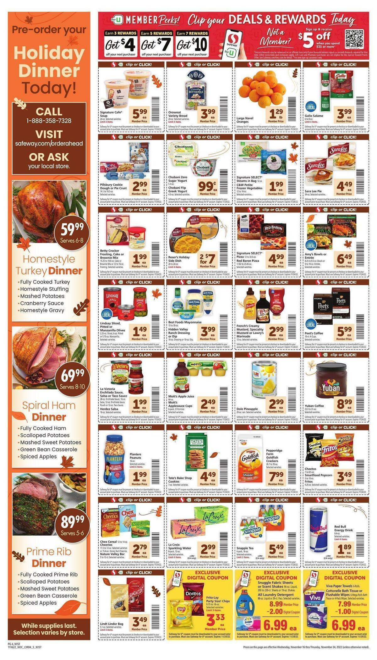 Safeway Weekly Ad from November 16