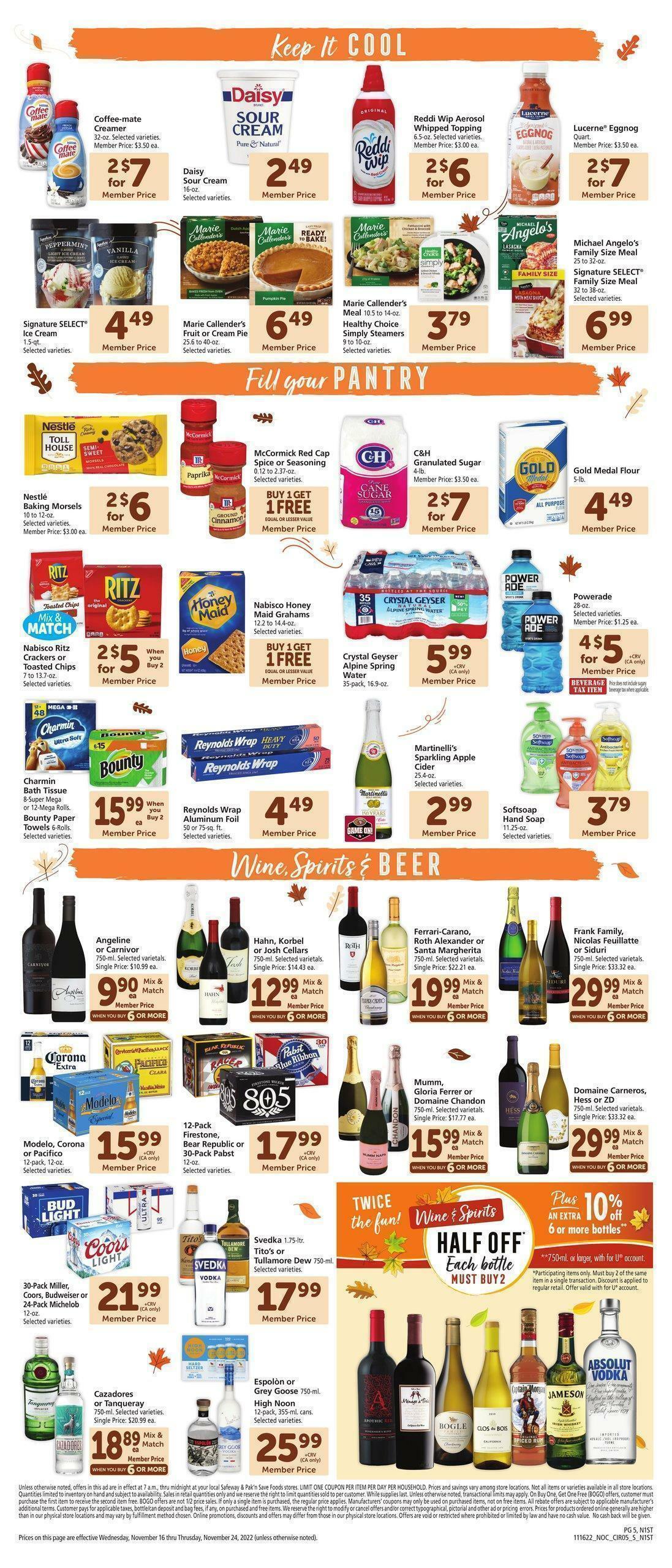 Safeway Weekly Ad from November 16