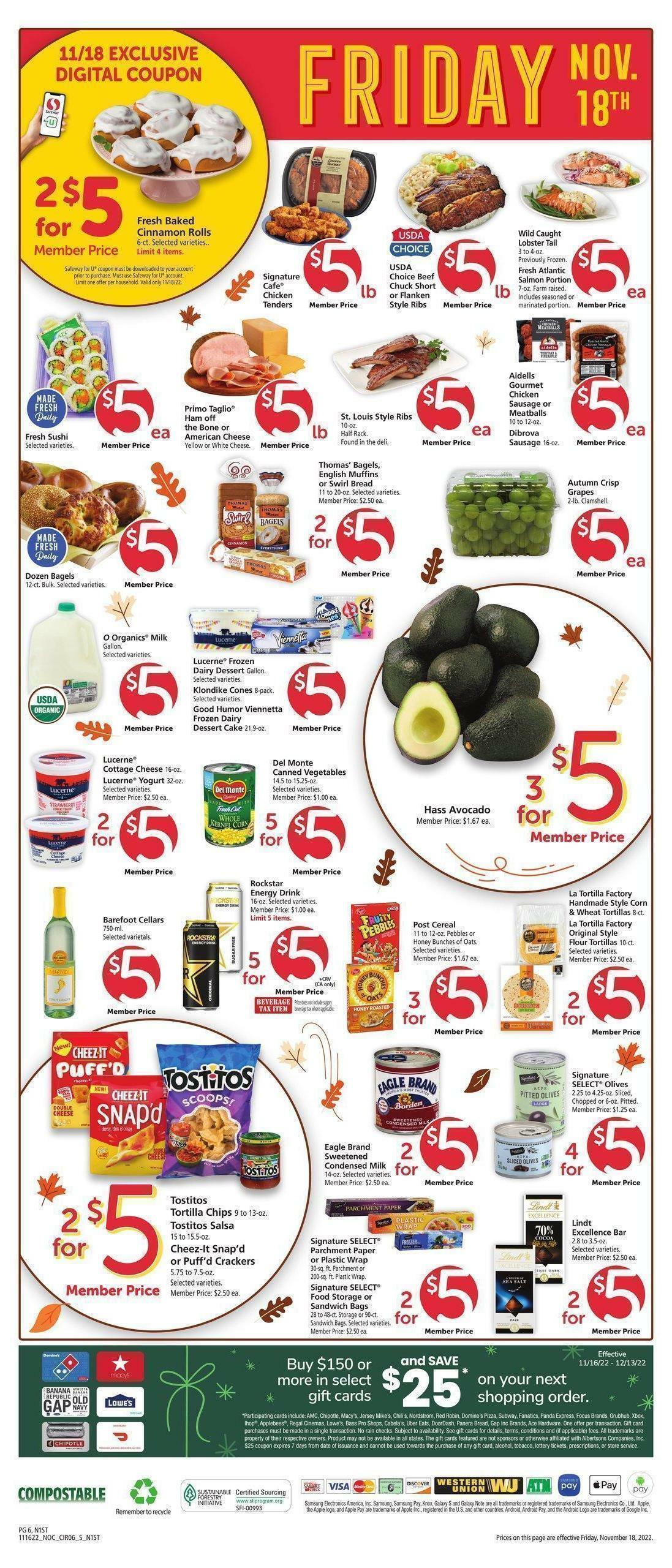 Safeway Weekly Ad from November 16