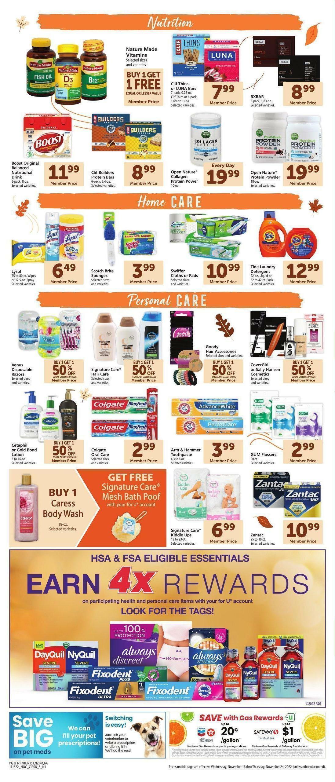 Safeway Weekly Ad from November 16