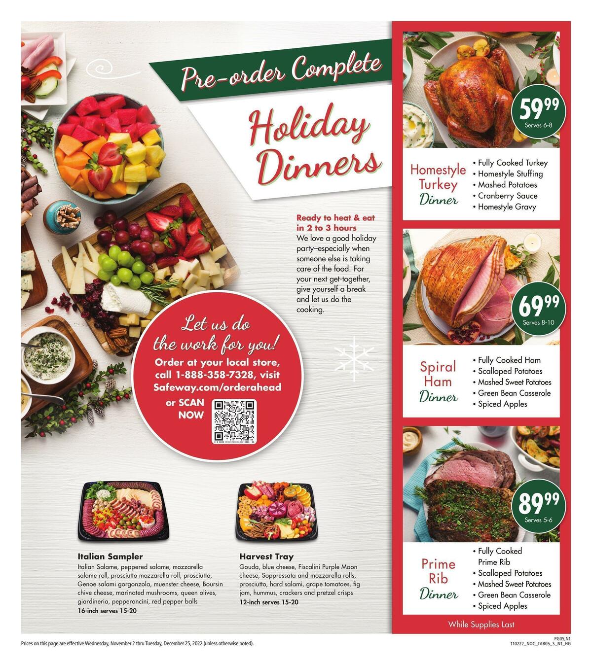 Safeway Holiday Guide Weekly Ad from November 2