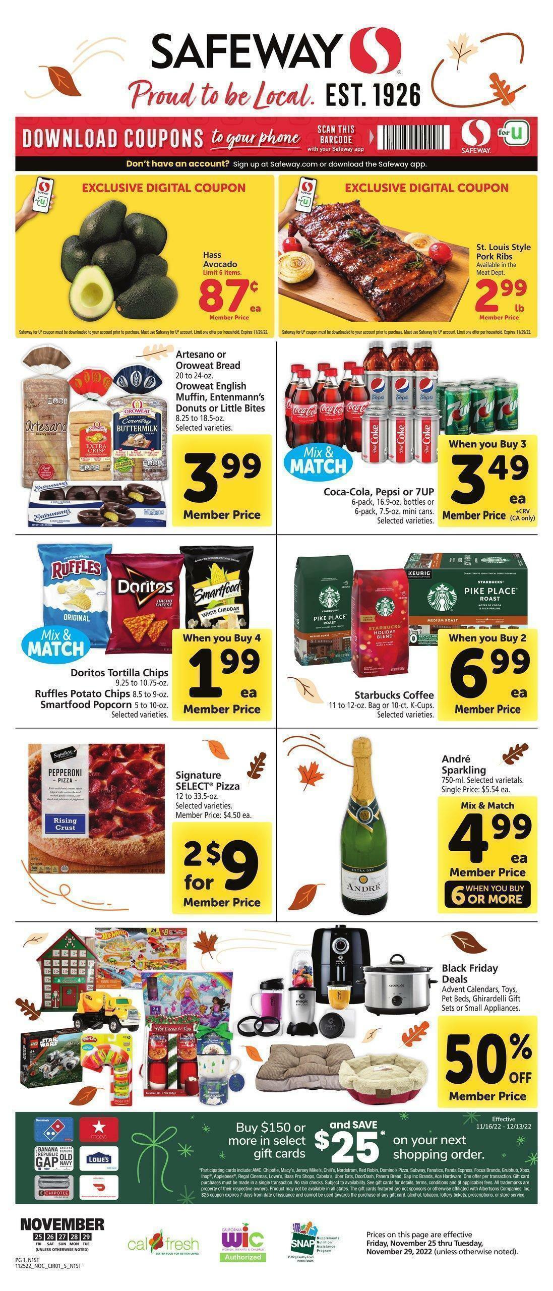 Safeway Weekly Ad from November 25