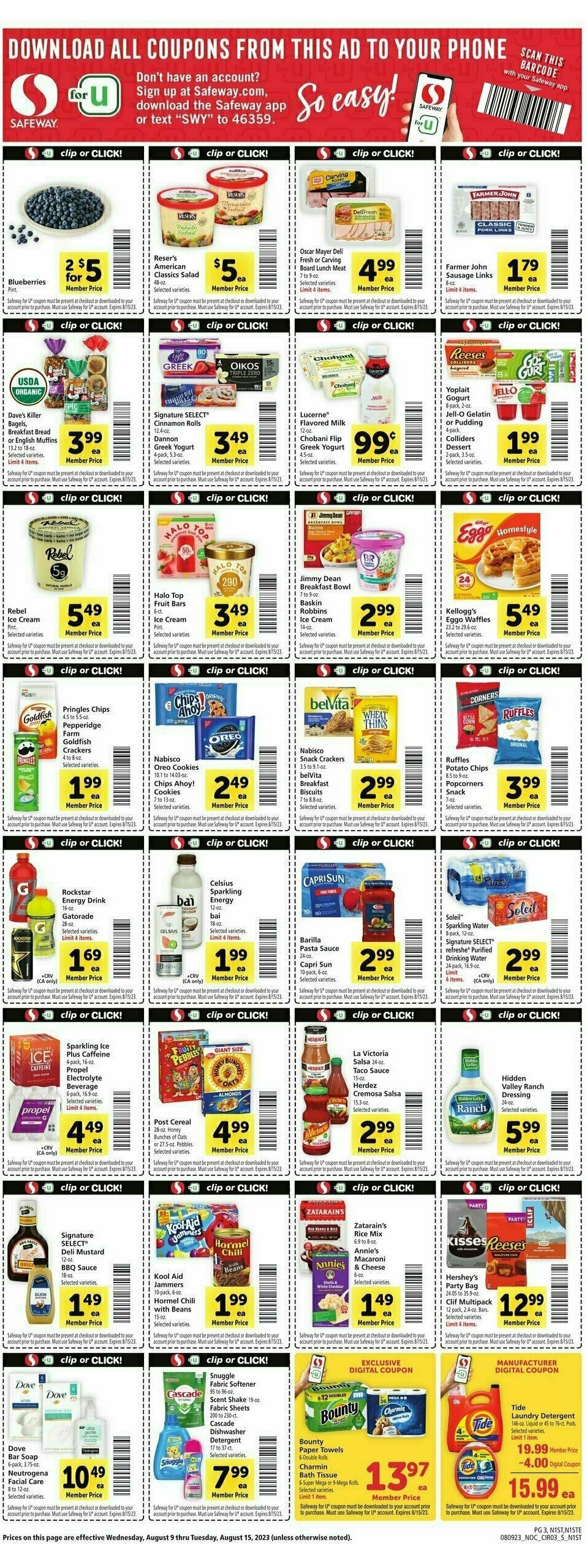Safeway Weekly Ad from August 9