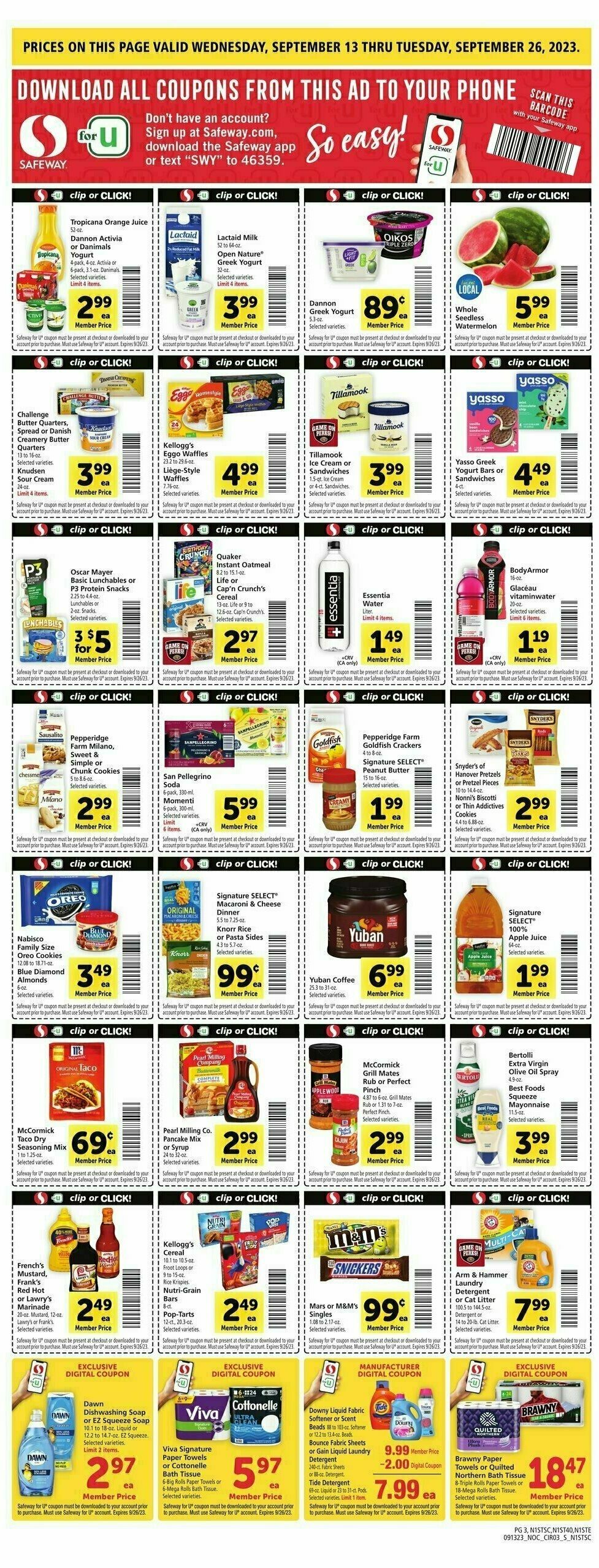 Safeway Weekly Ad from September 13