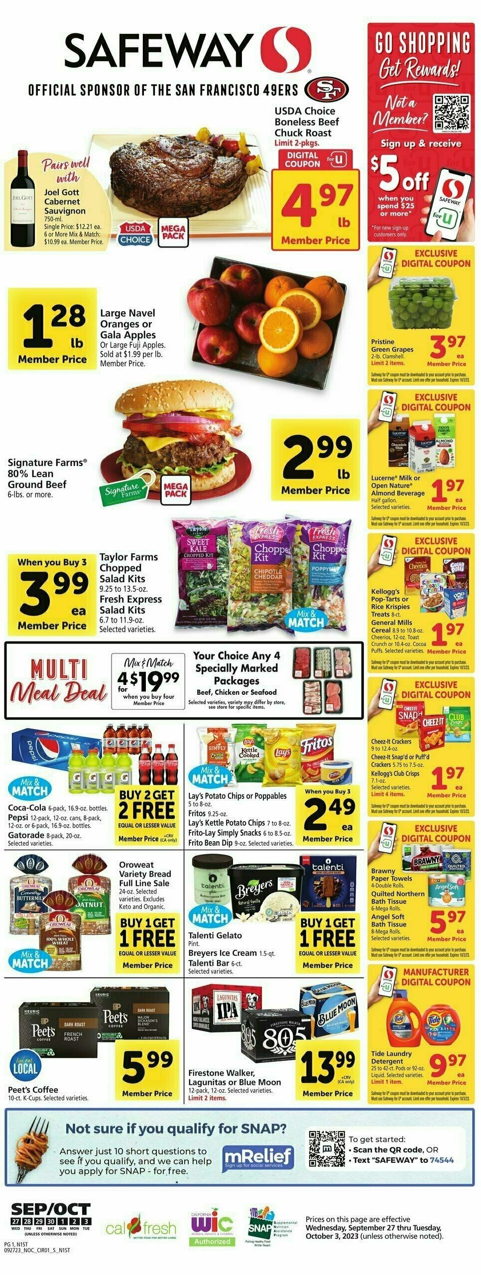Safeway Weekly Ad from September 27