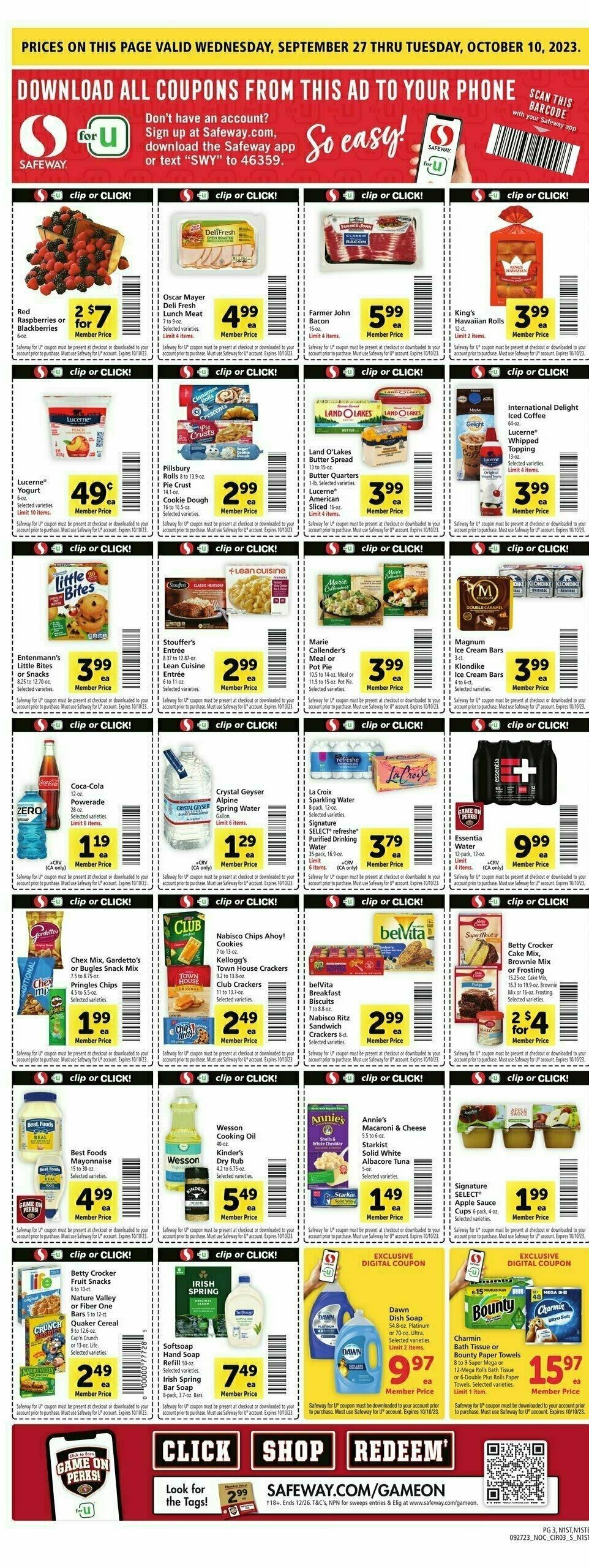 Safeway Weekly Ad from September 27