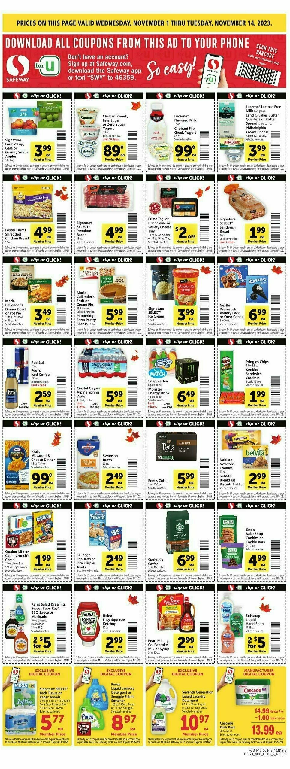 Safeway Weekly Ad from November 1