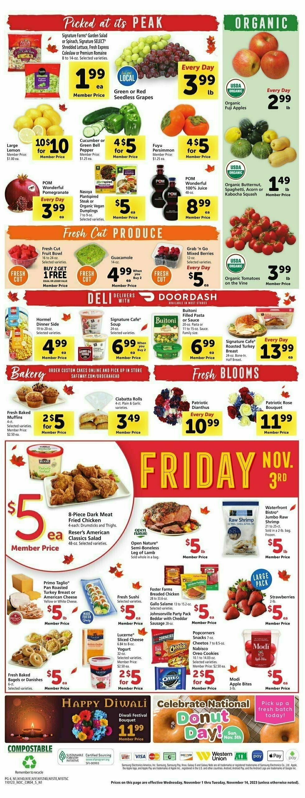Safeway Weekly Ad from November 1