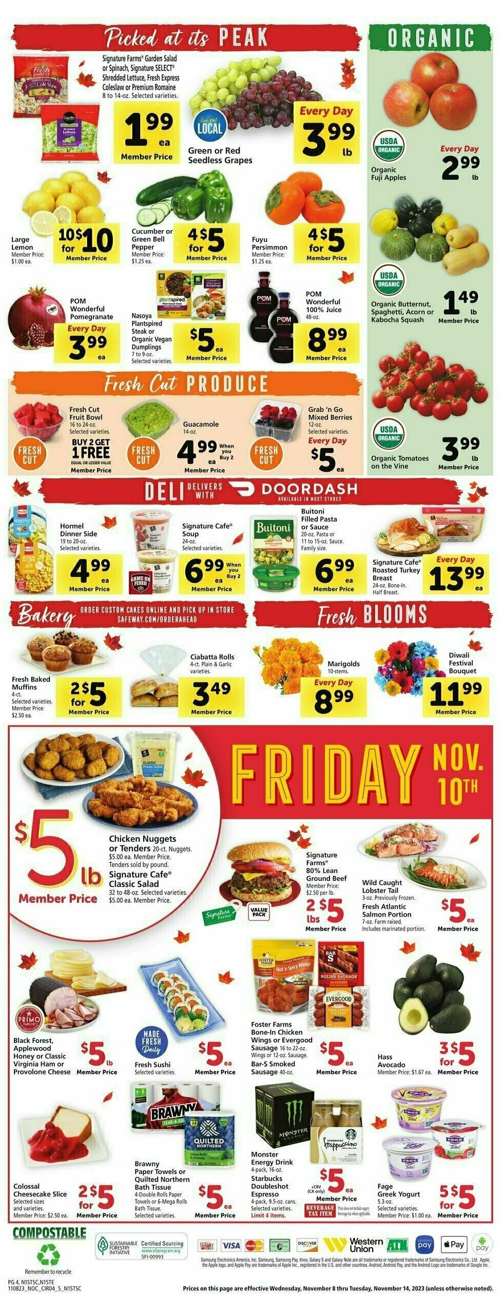 Safeway Weekly Ad from November 8
