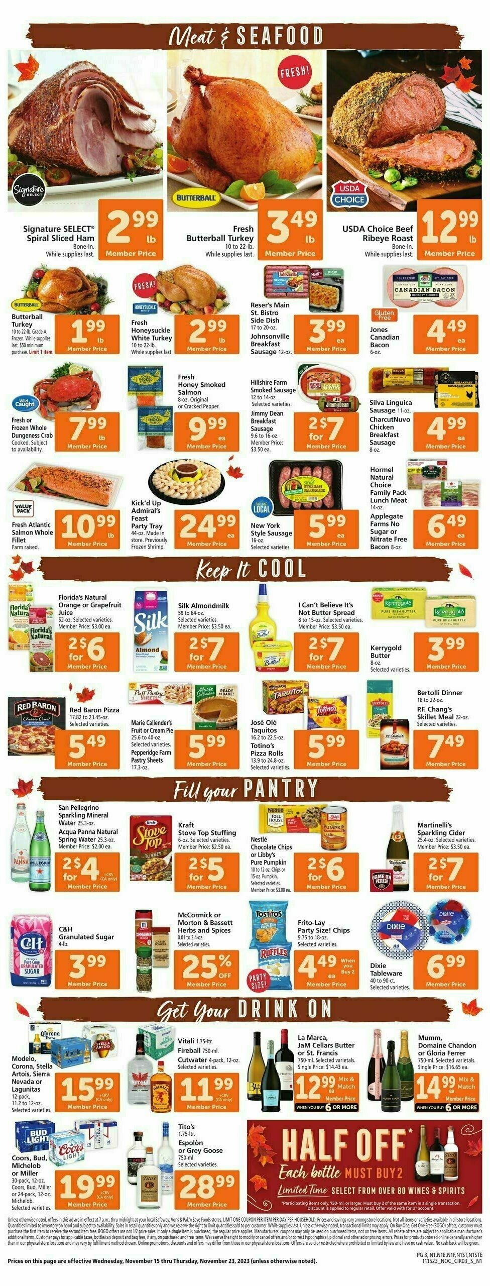 Safeway Weekly Ad from November 15