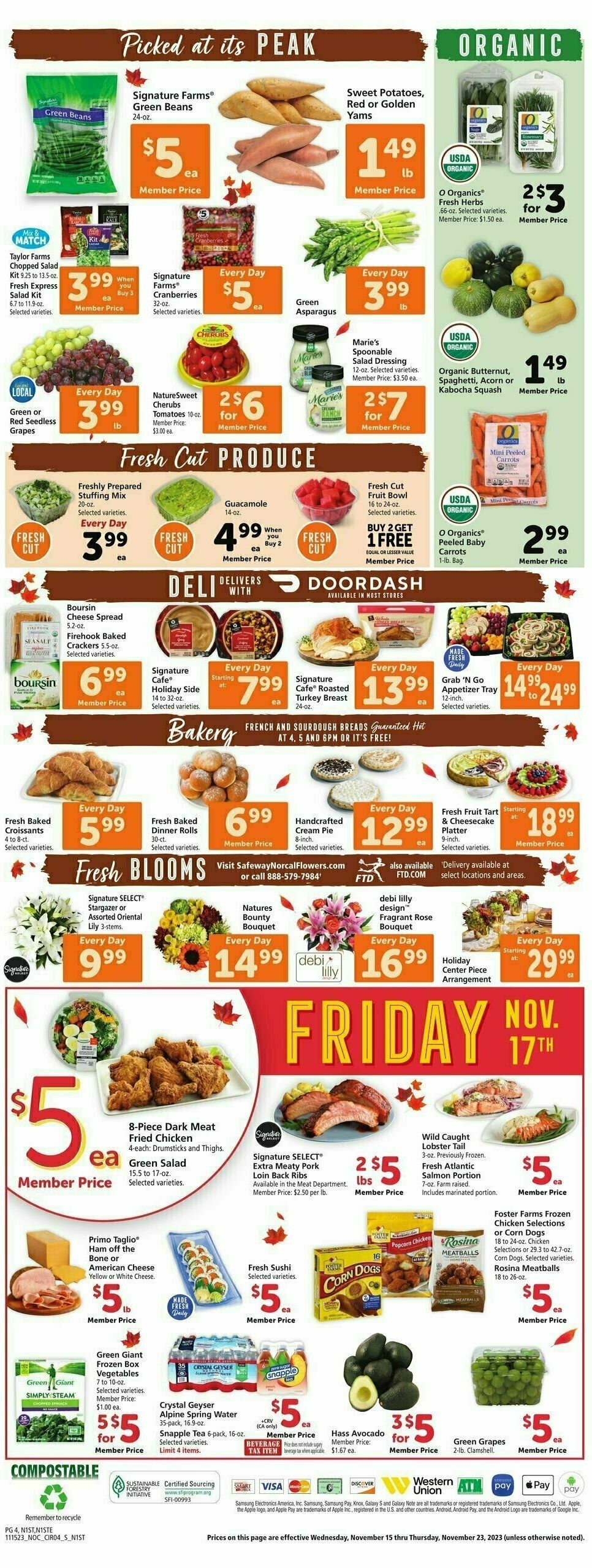 Safeway Weekly Ad from November 15