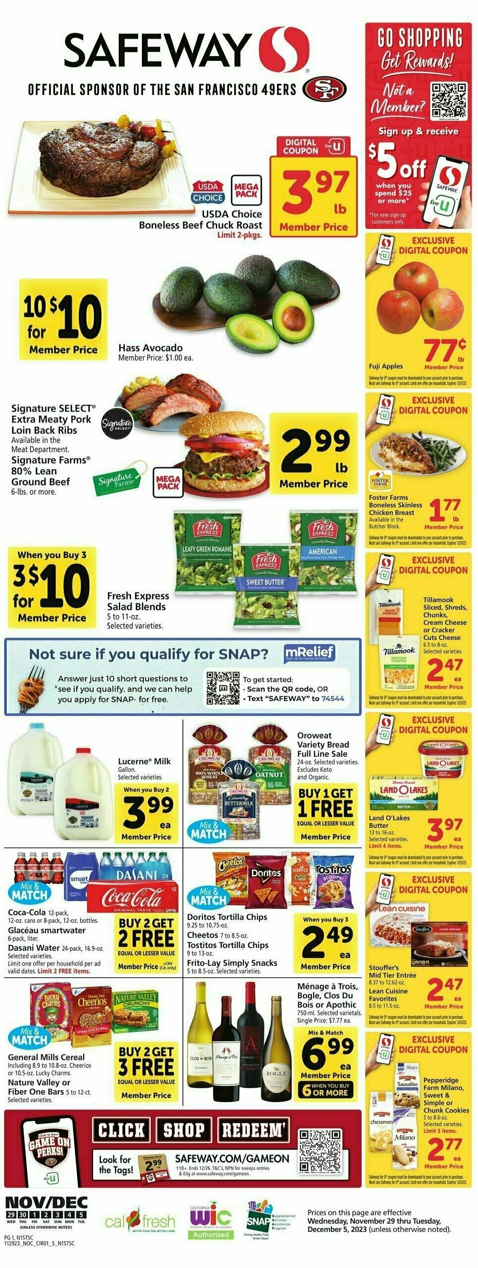 Safeway Weekly Ad from November 29