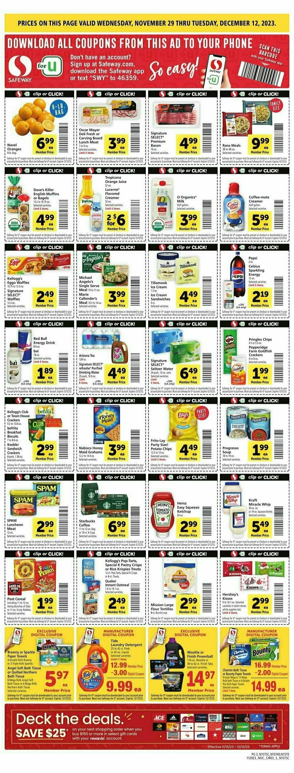 Safeway Weekly Ad from November 29