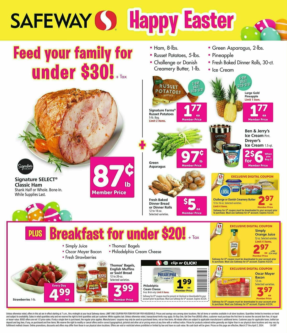 Safeway Happy Easter Weekly Ad from March 27