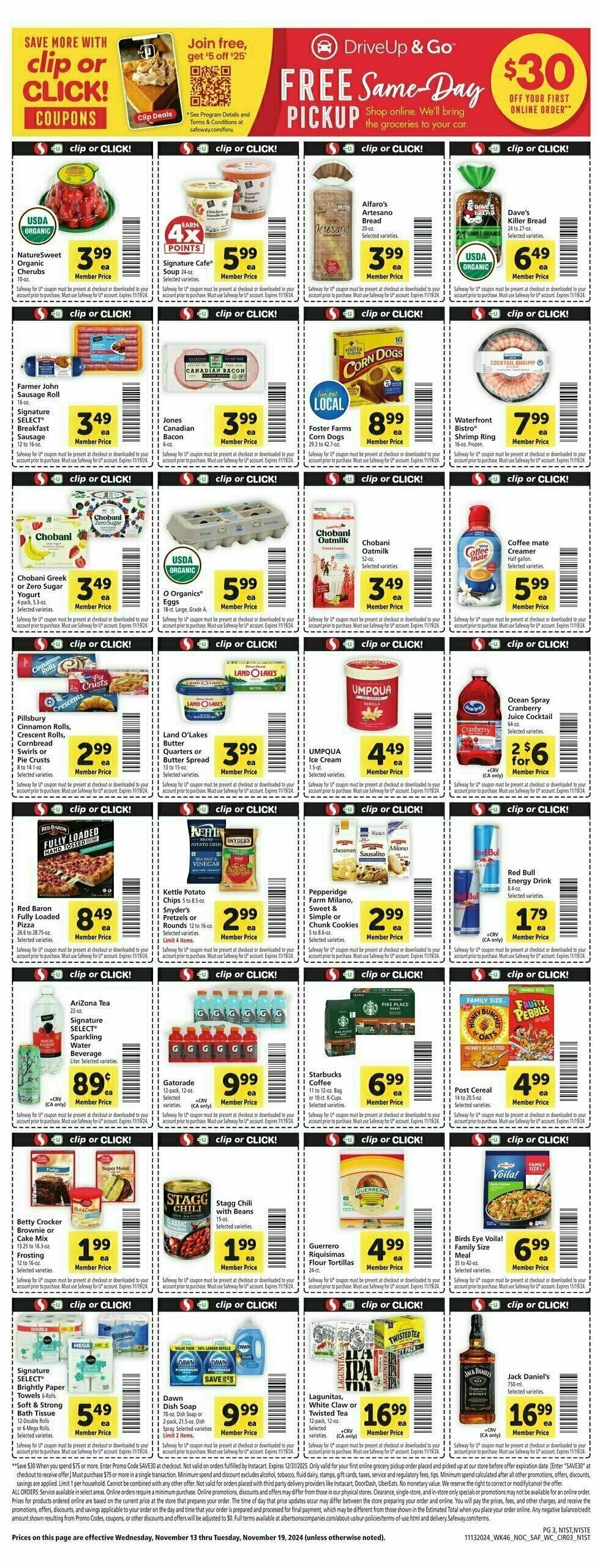 Safeway Weekly Ad from November 13