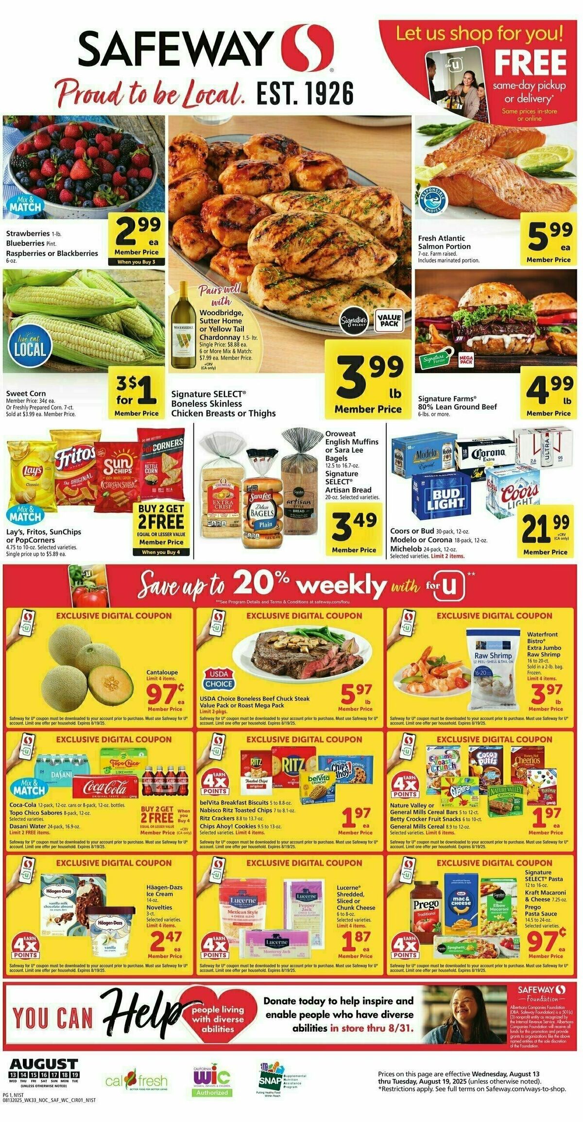 Safeway Weekly Ad from August 13