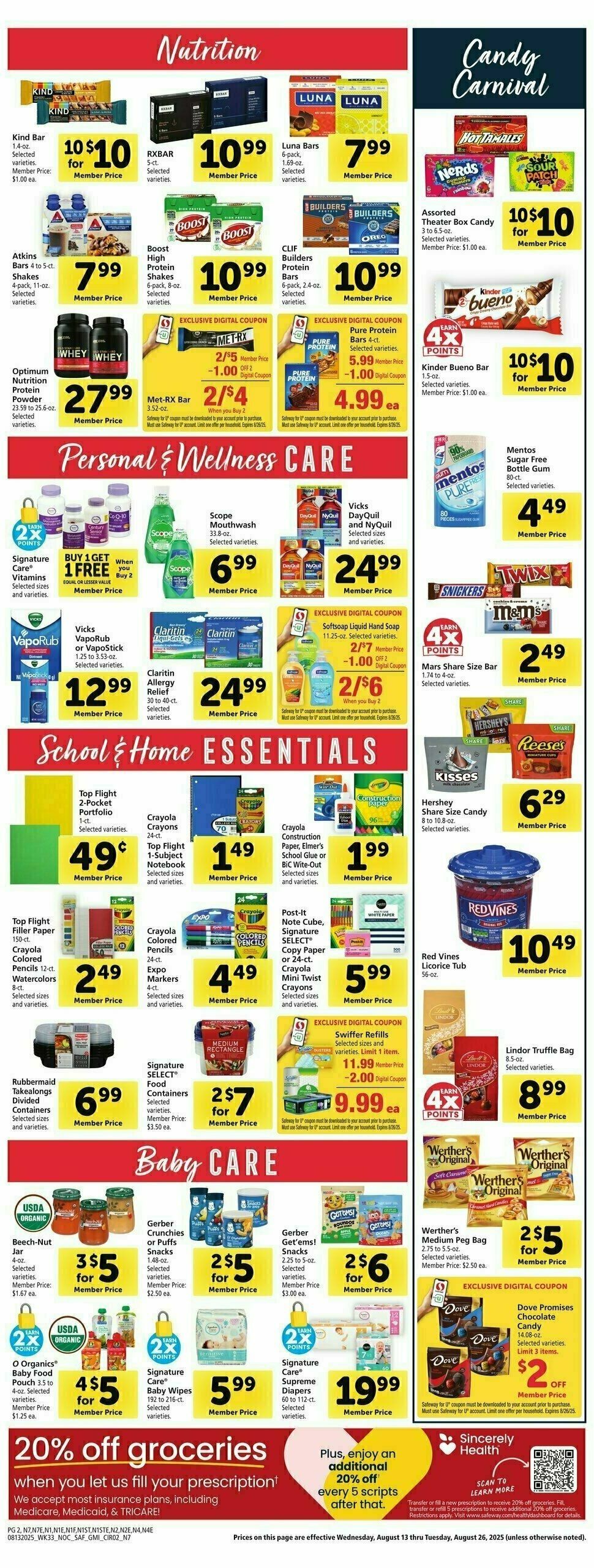 Safeway Weekly Ad from August 13