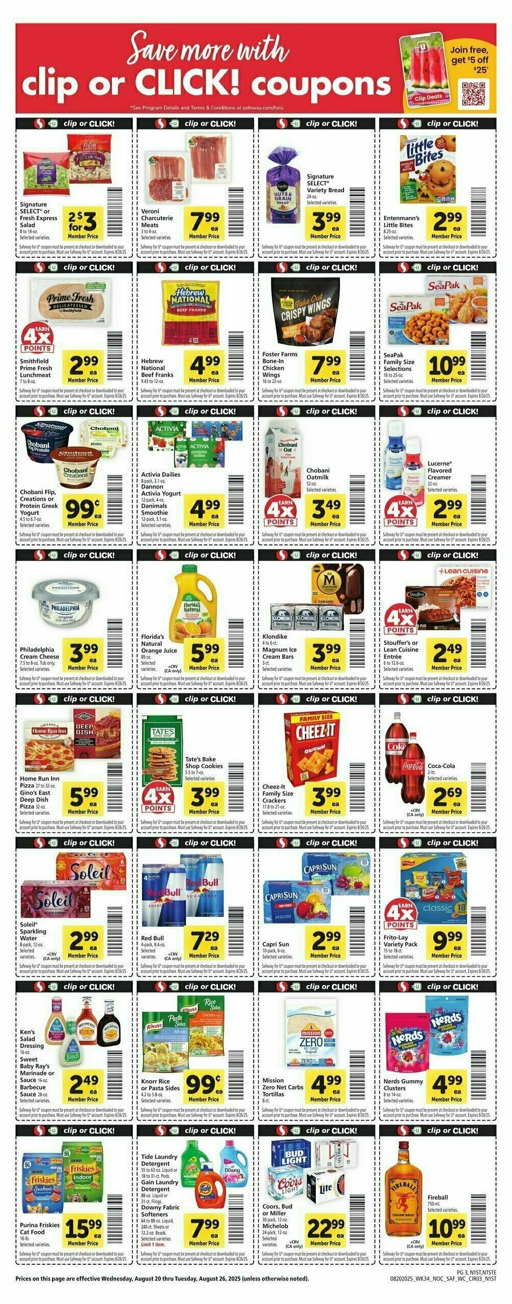 Safeway Weekly Ad from August 20