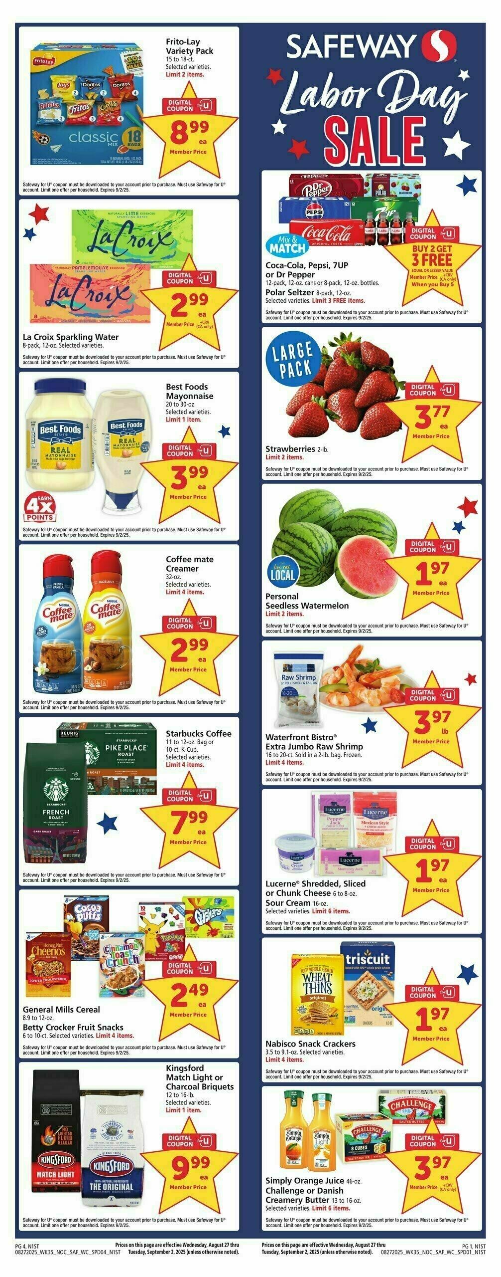 Safeway Weekly Ad from August 27