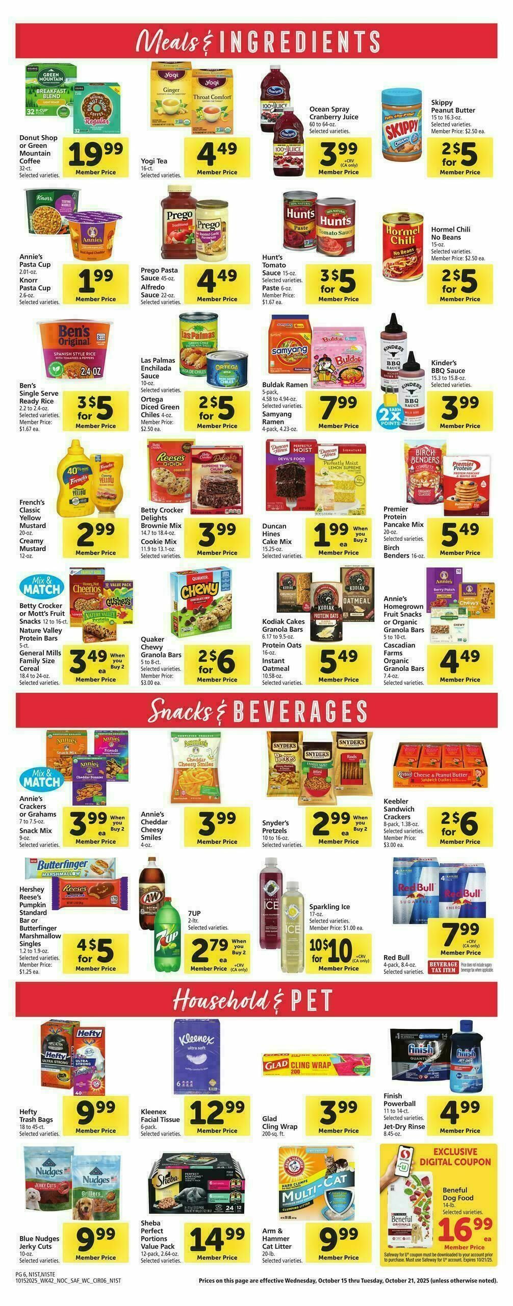 Safeway Weekly Ad from October 15
