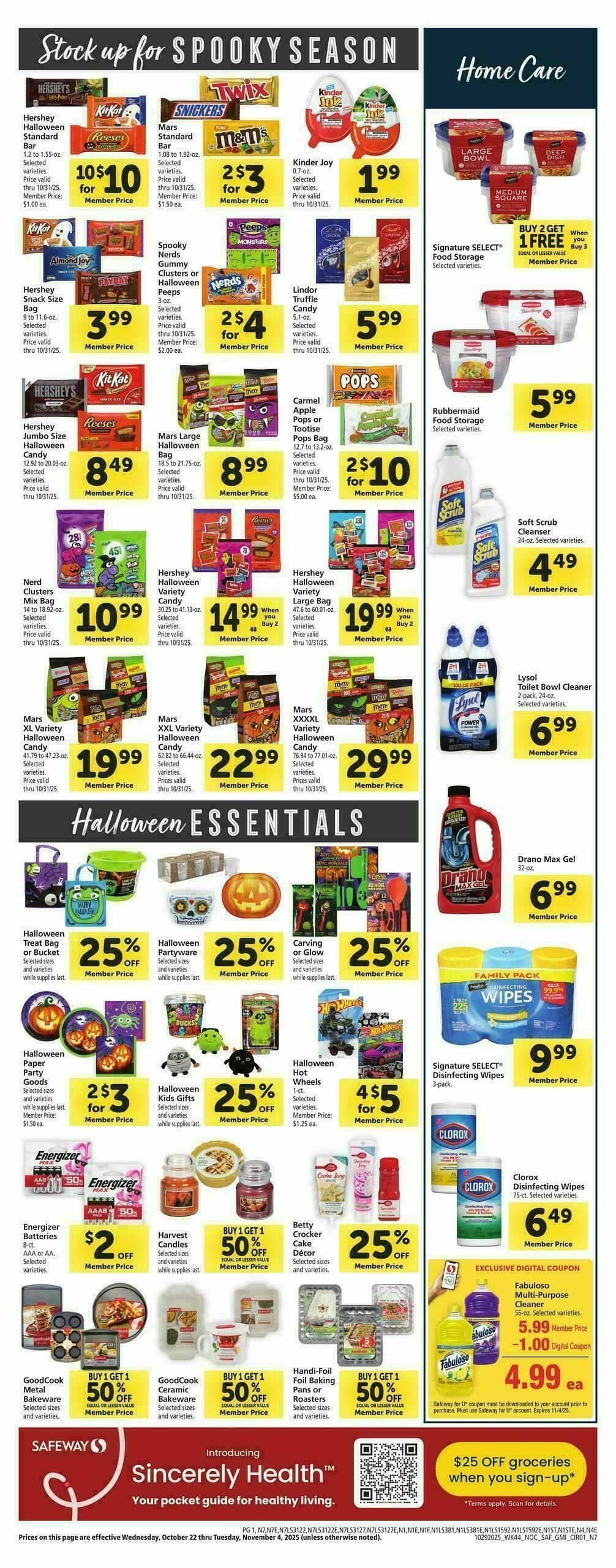 Safeway Weekly Ad from October 29