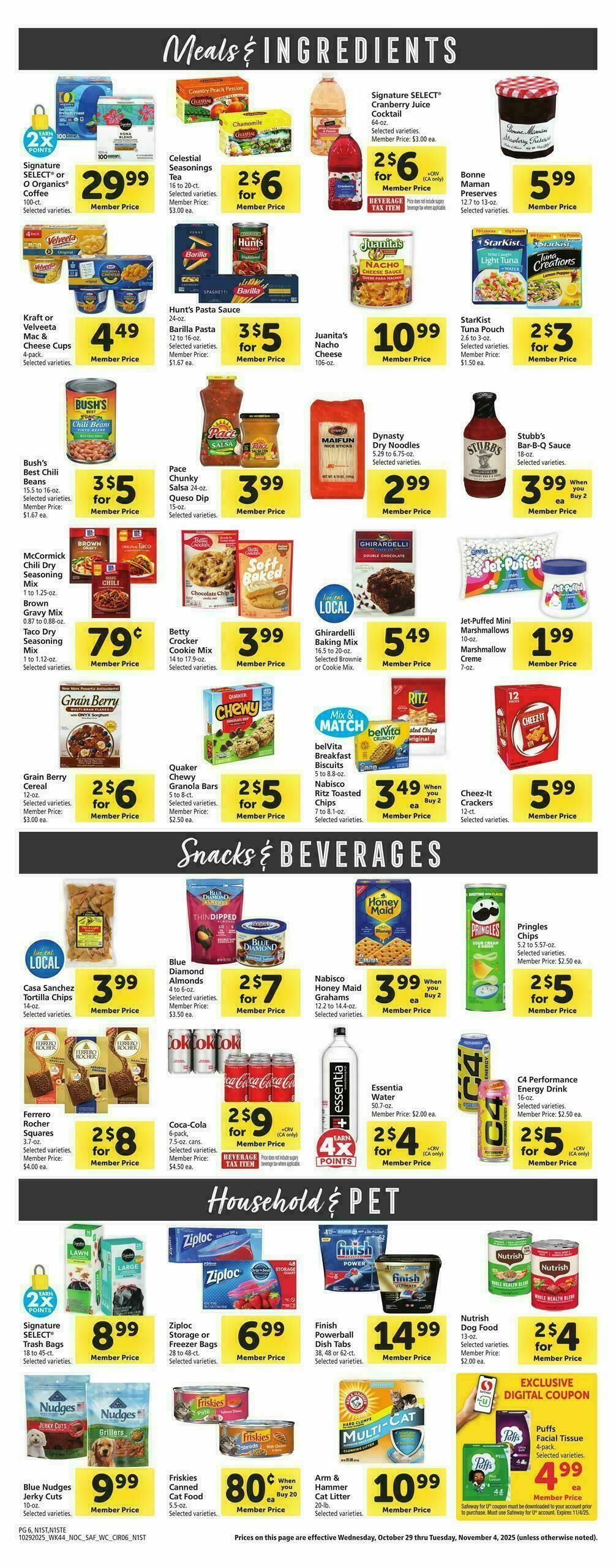 Safeway Weekly Ad from October 29