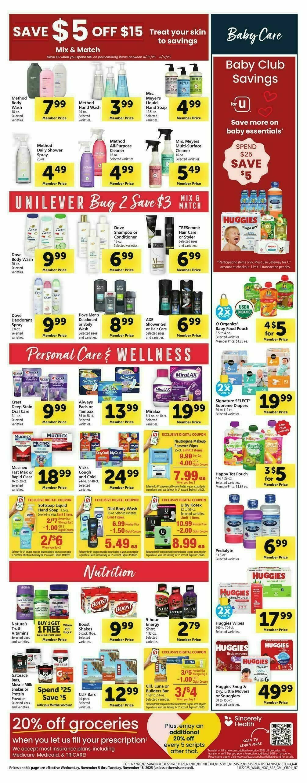 Safeway Weekly Ad from November 12