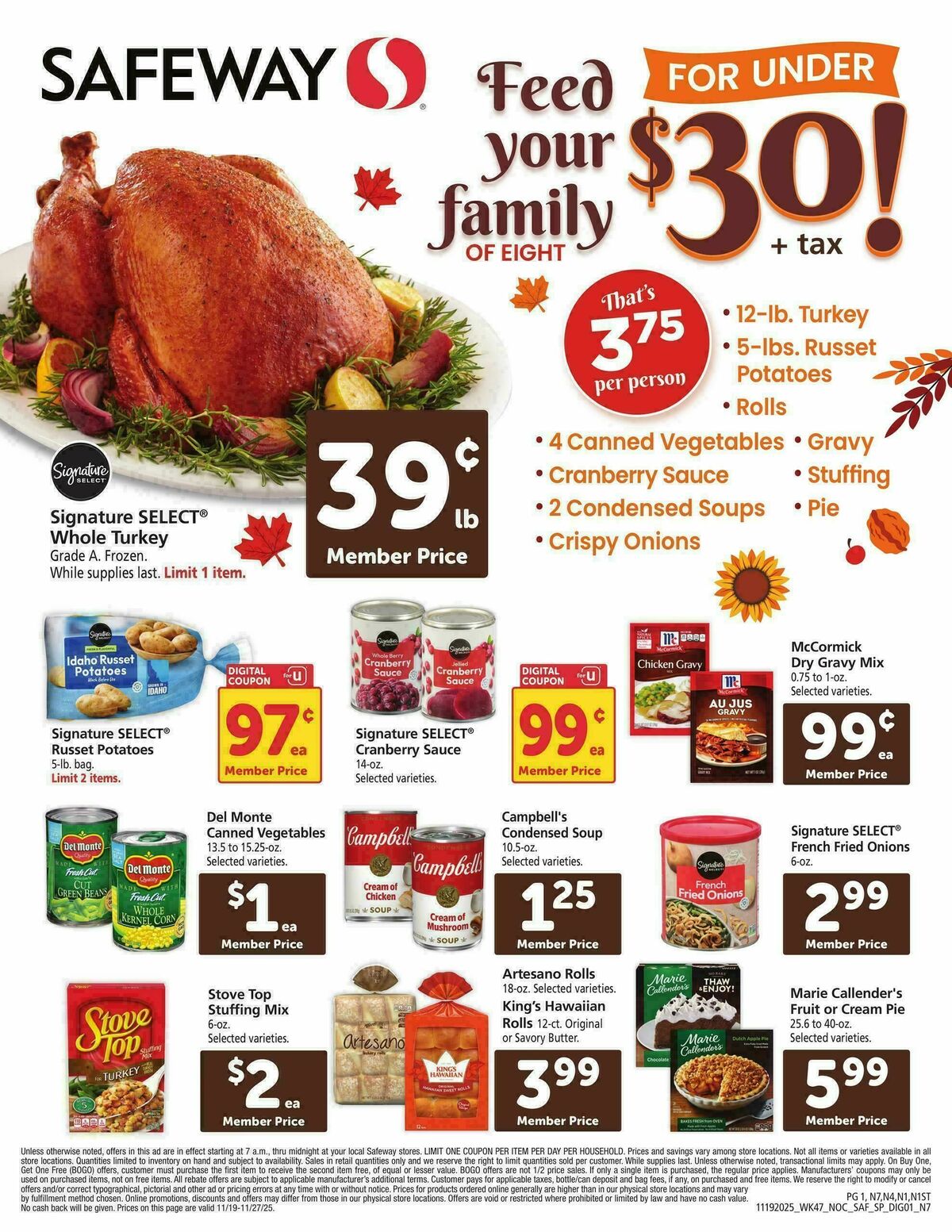 Safeway Speciality Publication Weekly Ad from November 19
