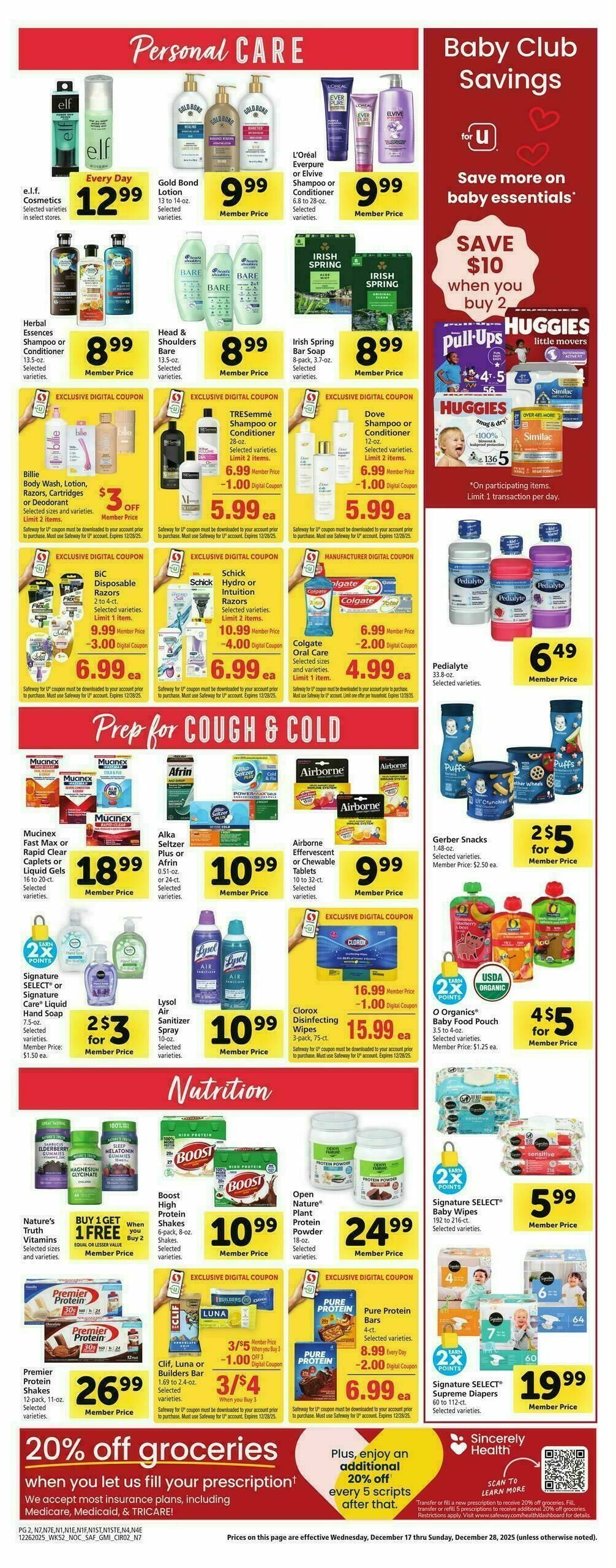 Safeway Health, Home, & Beauty Weekly Ad from December 26