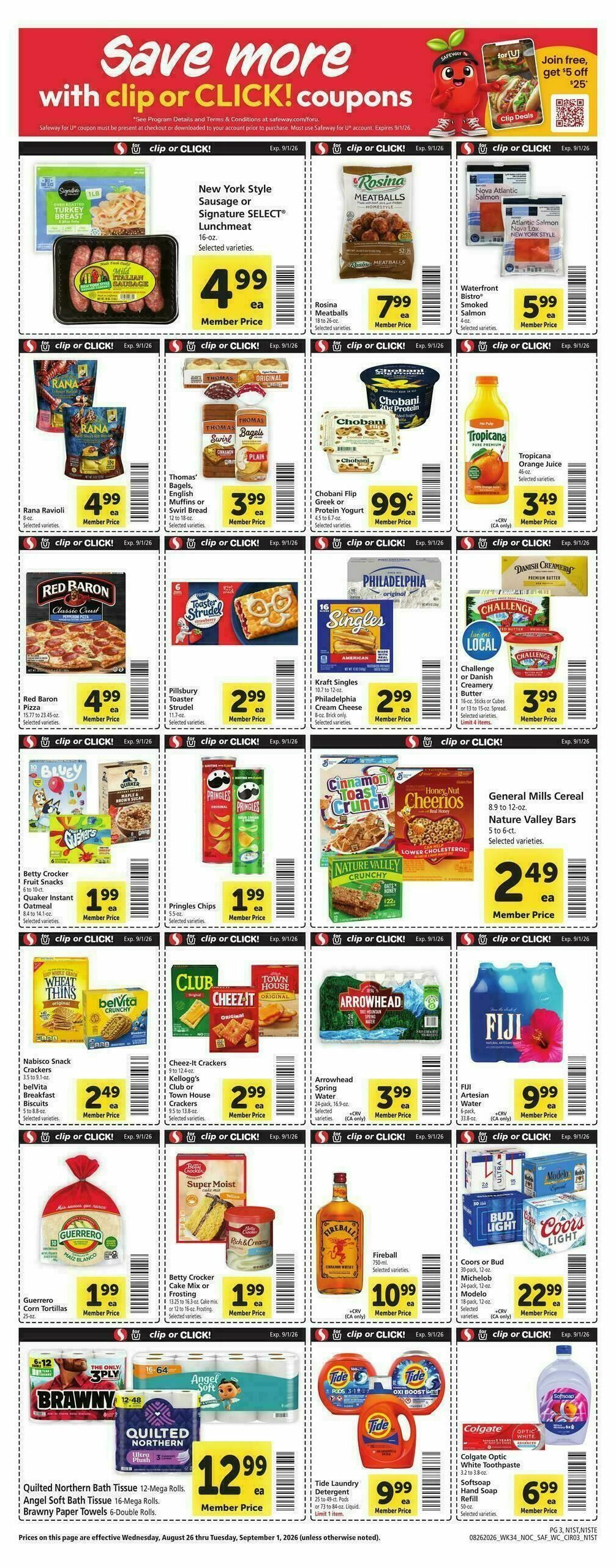 Safeway Weekly Ad from August 26