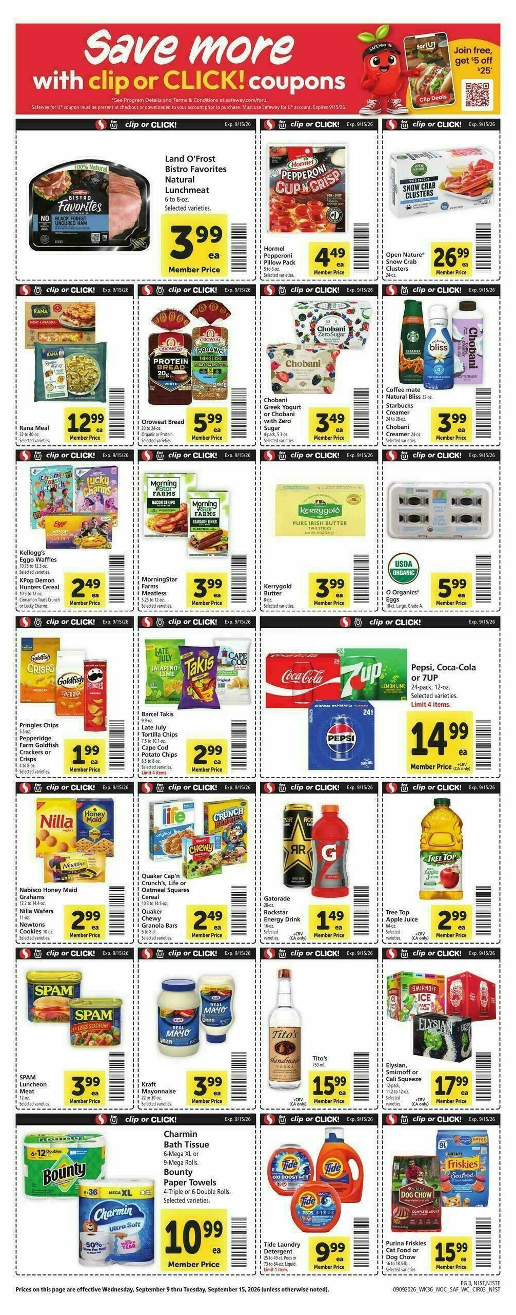 Safeway Weekly Ad from September 9