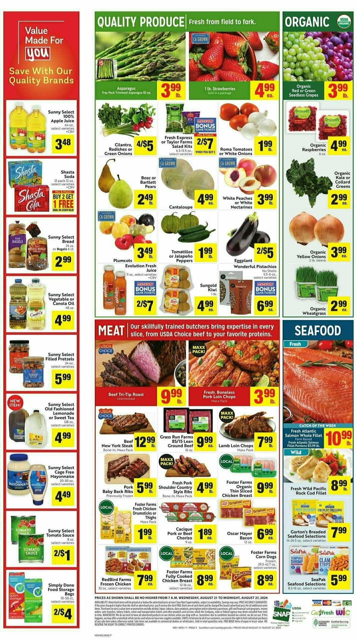 Save Mart Weekly Ad from August 21