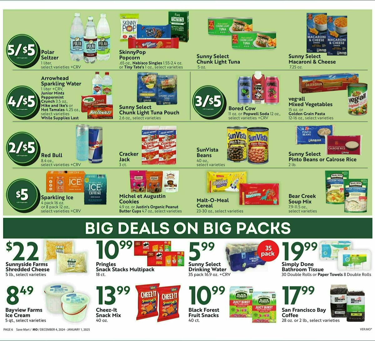 Save Mart Big Monthly Deals Weekly Ad from December 4