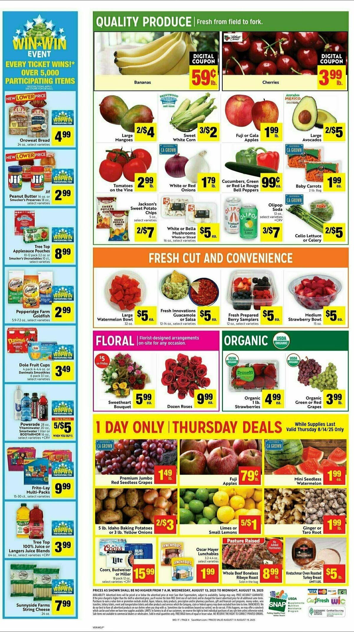 Save Mart Weekly Ad from August 13
