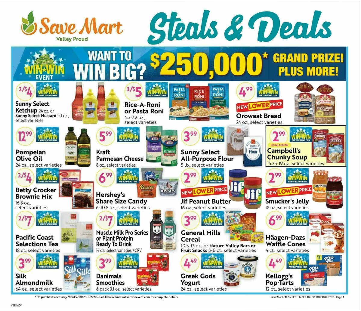 Save Mart Big Monthly Deals Weekly Ad from September 10