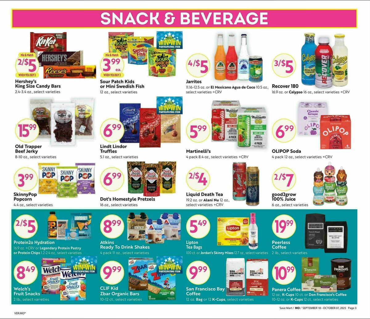 Save Mart Big Monthly Deals Weekly Ad from September 10