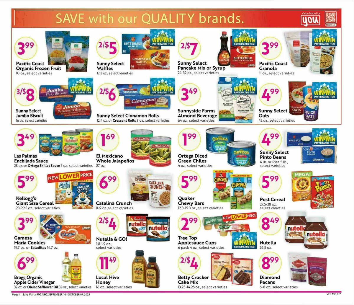 Save Mart Big Monthly Deals Weekly Ad from September 10