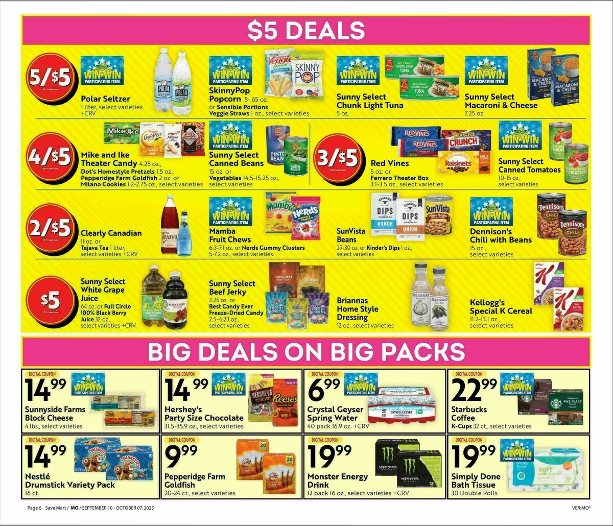 Save Mart Big Monthly Deals Weekly Ad from September 10
