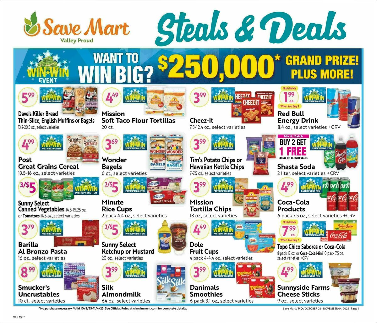Save Mart Big Monthly Deals Weekly Ad from October 8