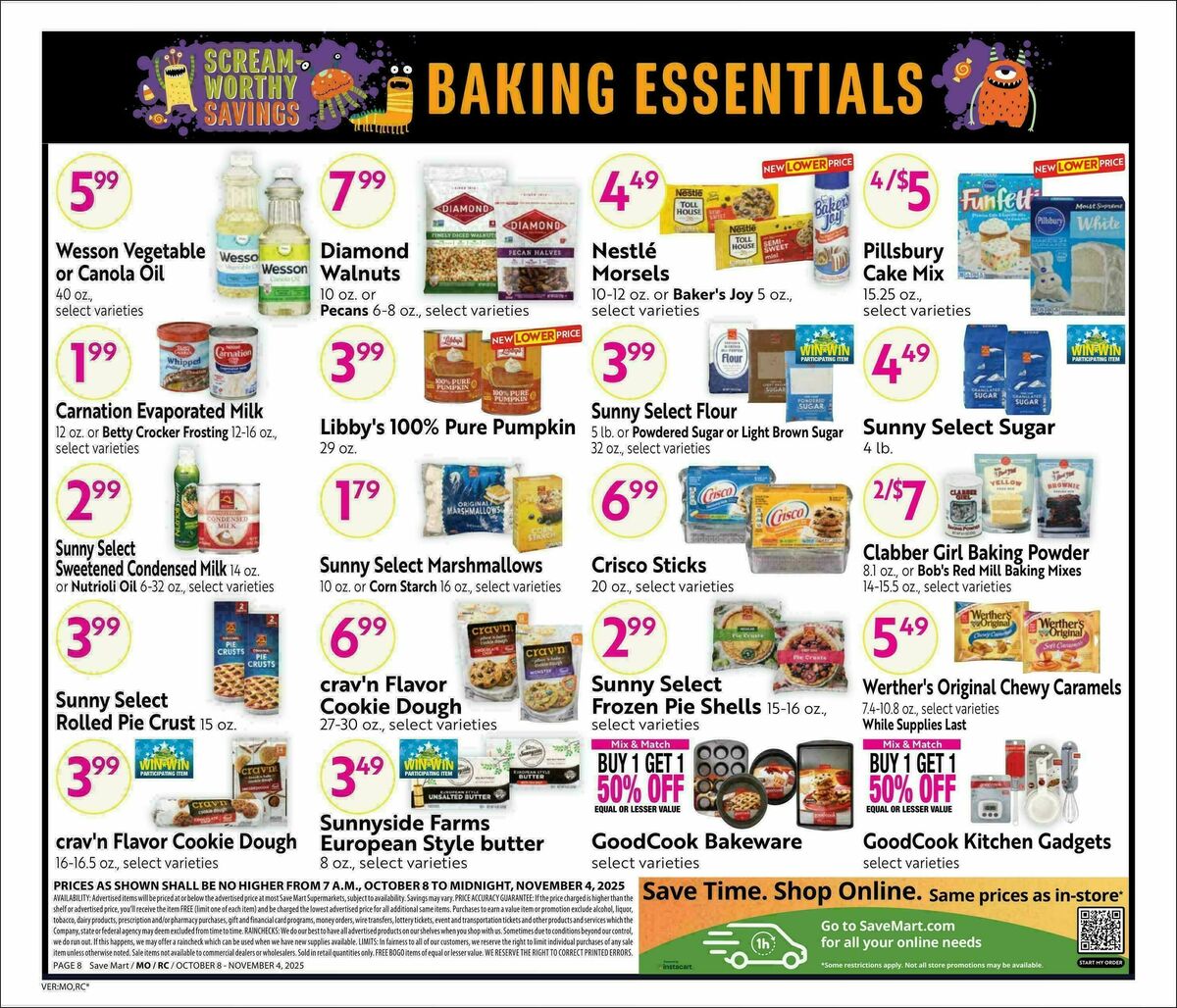 Save Mart Big Monthly Deals Weekly Ad from October 8