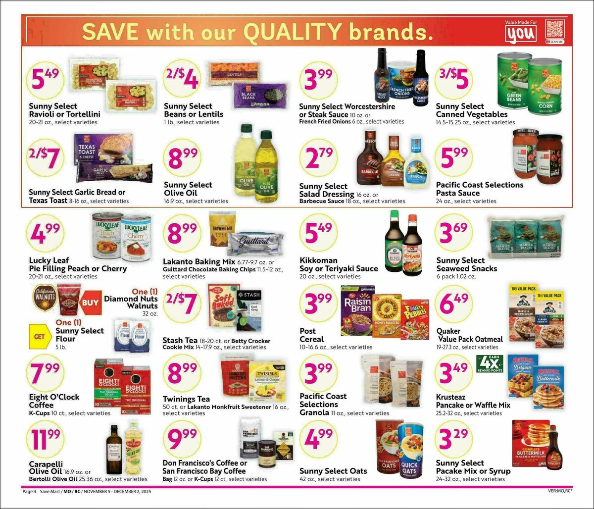 Save Mart Big Monthly Deals Weekly Ad from November 5